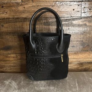 Massimo Castelli black leather handbag